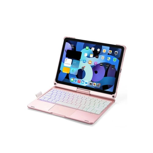 Newface iPad Pro 13 (2024) F13 ATS Klf Magic Dnen Klavyeli Tablet Klf - Pembe