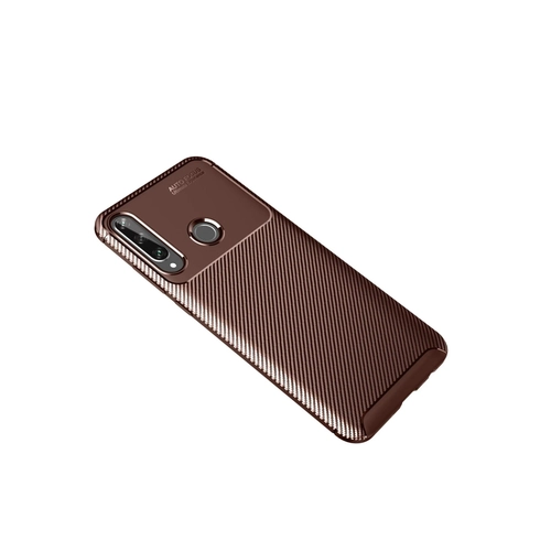 Newface Huawei Y6P Klf Auto Focus Karbon Kapak - Kahverengi