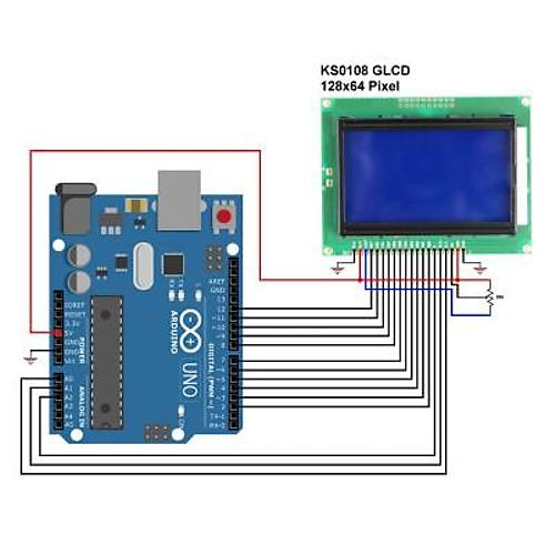 128x64 Grafik LCD Mavi