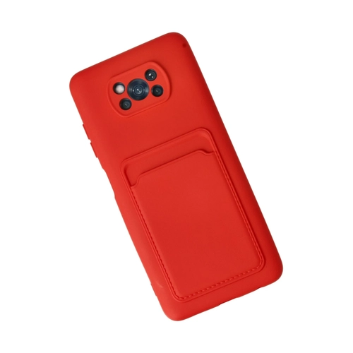 Newface Xiaomi Pocophone X3 Klf Kelvin Kartvizitli Silikon - Krmz