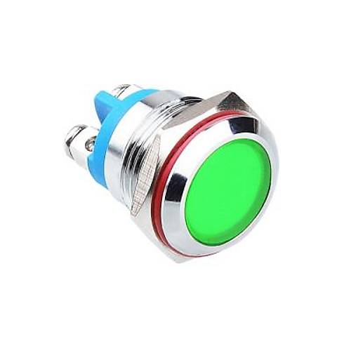 16L-P1 16mm 12-24V Metal Sinyal Lambas - Yeil