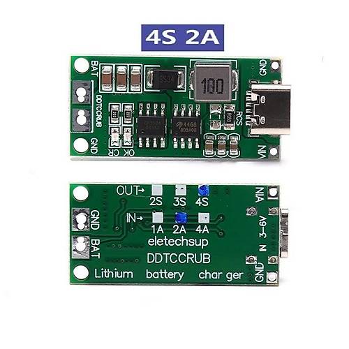 4S 2A Type-C arj Modl ok Hcreli 18650 Lityum Pil arj Devresi 16.8V