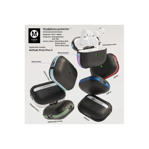 Movenchy Airpods 3 (3.nesil) MO-A8 Armor Klf - Krmz