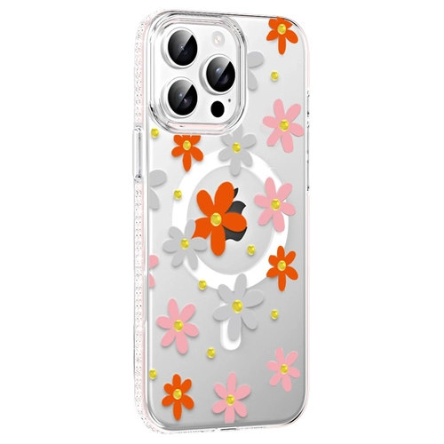 Joko Apple iPhone 15 Pro Floral Magsafe Kapak - Turuncu