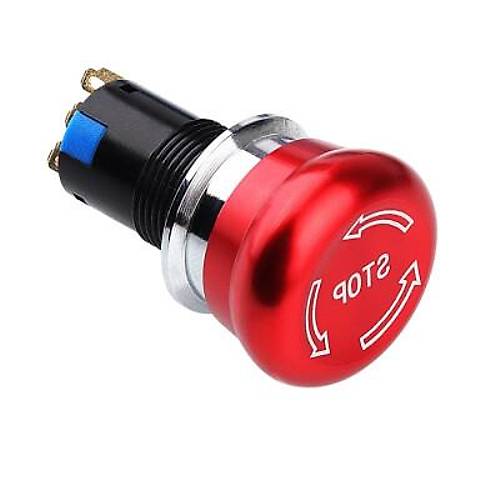 16M-Q1 16mm Metal Acil Stop Butonu 2NO+2NC - Logolu