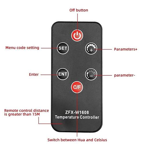 W3231 ZFX-W1608 DC12V Uzaktan Kumandal Dijital Termostat