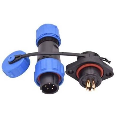SD13 5 Pin 13mm Su Ge�irmez Konnekt�r Tak�m� - Flan�l� Panel Tipi