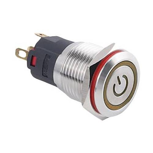 16A-P1Z-EC 16mm Dz Anahtarl Ikl Power Metal Buton - Sar