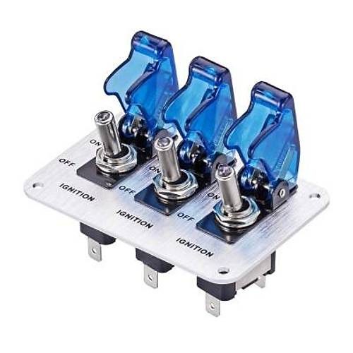 3'l ON-OFF Toggle Switch Panel - Mavi