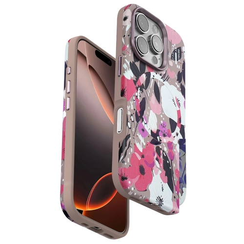 Onegif iPhone 16 Pro Max Flower Series Magsafe Kapak - Pembe
