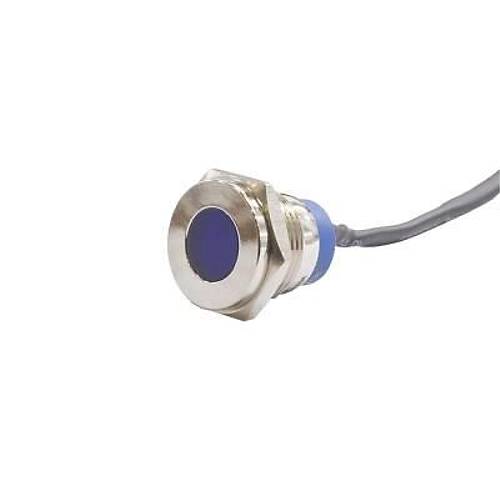 16mm 24v Mavi Led Metal Kablolu Sinyal Lambas IP67 GQ16T-B