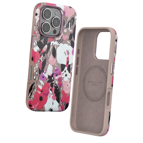 Onegif iPhone 16 Pro Max Flower Series Magsafe Kapak - Pembe
