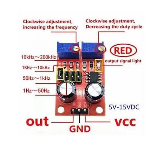 NE555 Ayarlanabilir Kare Dalga Sinyal retici 1Hz - 200kHz