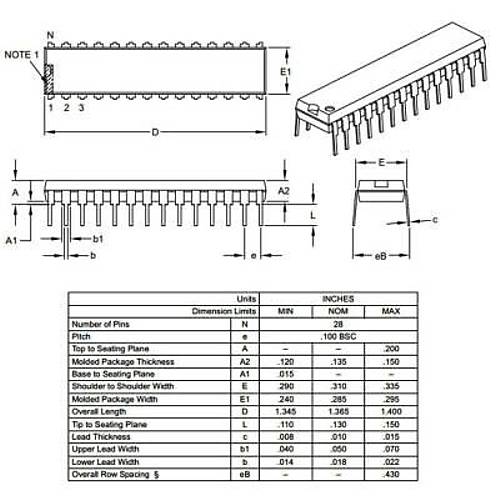 ENC28J60 DIP-28 I/SP Ethernet Denetleyici Entegresi