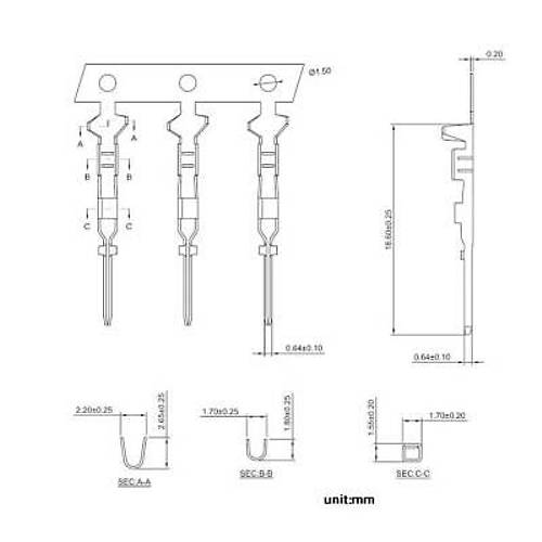 2,54mm Dupont Konnektr Erkek Terminali