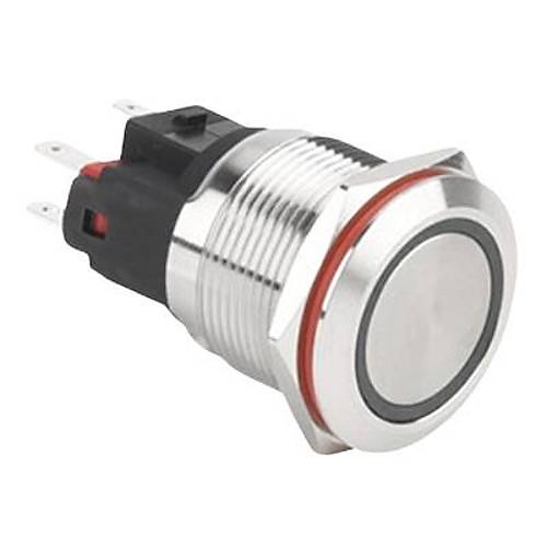 22E-P1Z-E 22mm Dz Anahtarl Ikl Metal Buton - Beyaz