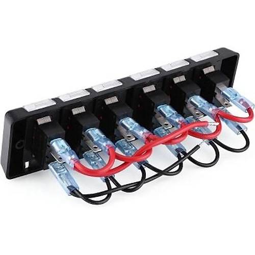 6'l ON-OFF Krmz Ikl Anahtar Switch Panel 12V 16A