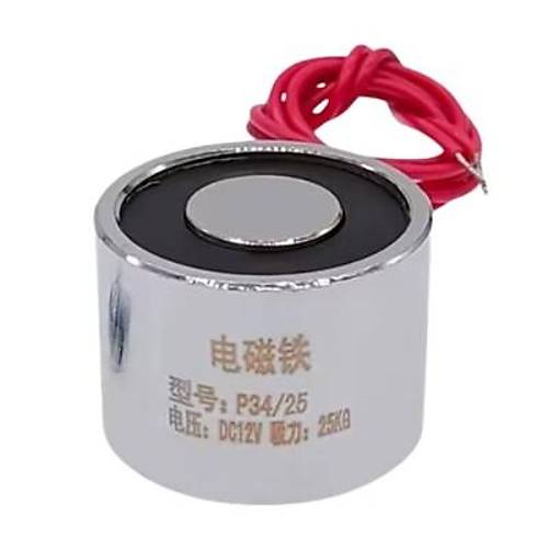 P34/25 12V Elektromknats - 25kg Elektro Manyetik Tutucu