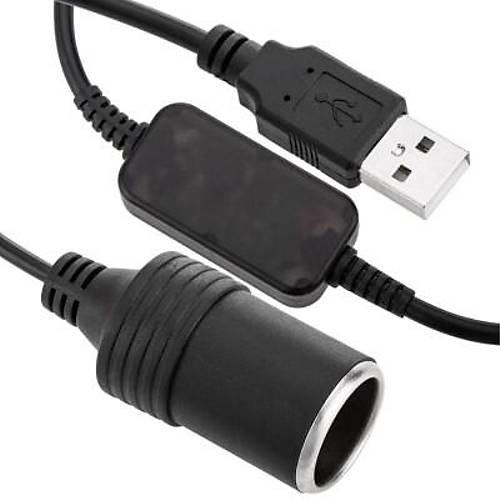 USB 5V - 12V Dişi Araç Çakmak Soketi Dönüştürücü - 1m Kablolu