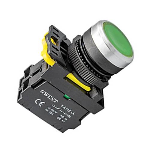 Gwest A5-10D 22mm Yeil Led Ikl Yayl Start Buton 220V 1NO