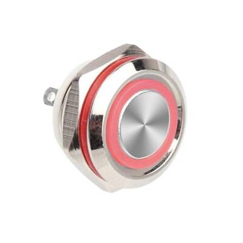 WD12C1-Pin-P1-E 12mm Dz Yayl Ikl Metal Buton - Krmz