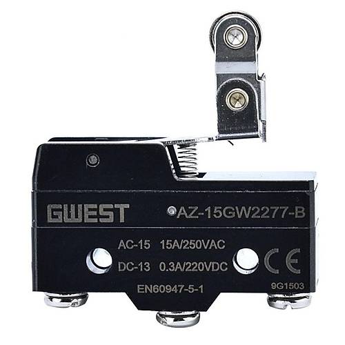 Gwest AZ-15GW2277-B Tahrikli Metal Makaral Mikro Switch 15A 1NO + 1NC