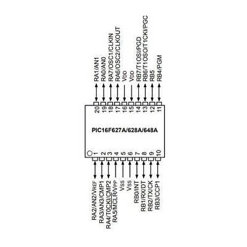 PIC16F628A SMD SOIC-18 8-Bit 20MHz Mikrodenetleyici