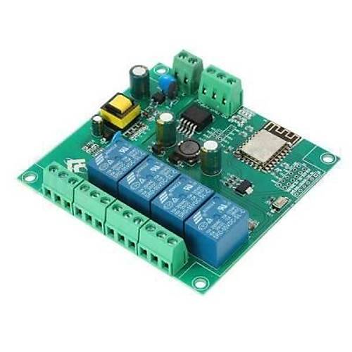 ESP8266 ESP-12F AC 90-250v / DC 7-30V 4 Kanal Wifi Rle Modl
