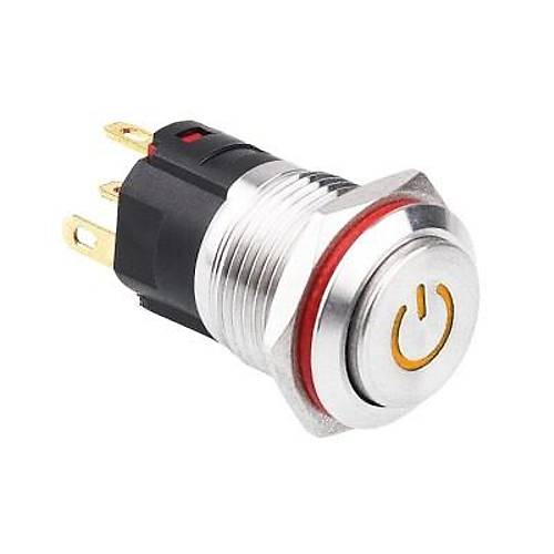 16A-G1Z-C 16mm kk Anahtarl Ikl Power Metal Buton - Sar