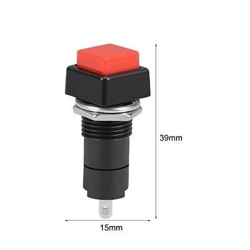 PBS-306A 12mm Anahtarl Push Buton - Krmz