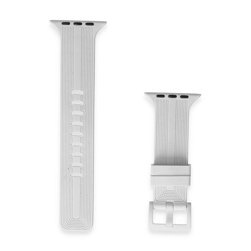 Newface Apple Watch 38mm KR408 izgili Silikon Kordon - Beyaz