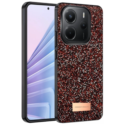 Onegif Xiaomi Redmi Note 14 4G Bright Simli Kapak - Derin Mor