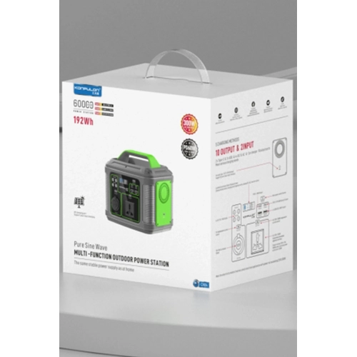 Konfulon CN04 Powerbank 300W 60.000 mAh 5W Led Ikl Kamp arj PD 60W - Gri