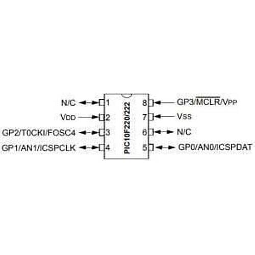 PIC10F220-I/P DIP-8 8MHz Mikrodenetleyici