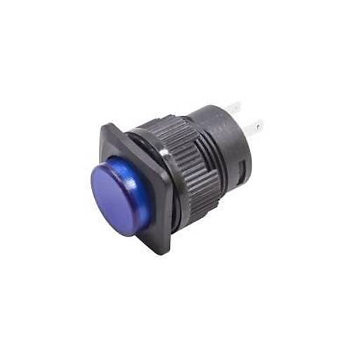 RL16-504B 16MM Plastik 2 Pin Yayl Buton Mavi
