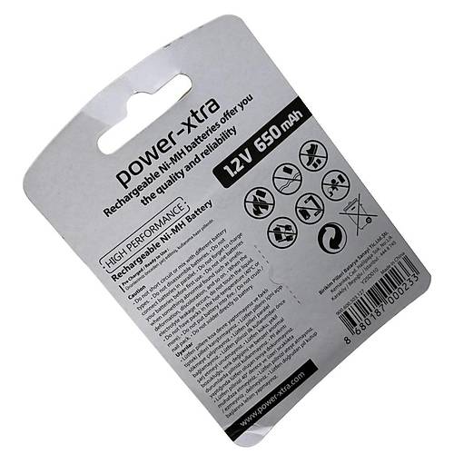 Power-Xtra AAA 650mAh 1.2V Ni-Mh arj Edilebilir Pil - 2'li Blister