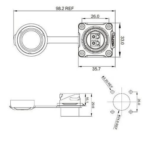 DH-24-J/LC/213/SX-43-401 Su Geirmez Fiber Optik Konnektr - Dii