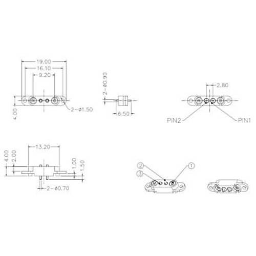 LK-2PIN-1840404 2-Pin 2.54mm Pogo Pin Manyetik Konnektr Takm - Kulakl