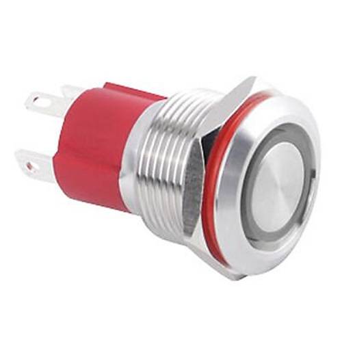 19D-P1Z-E 19mm Dz Anahtarl Ikl Metal Buton - Beyaz
