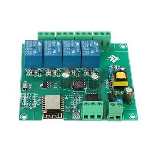 ESP8266 ESP-12F AC 90-250v / DC 7-30V 4 Kanal Wifi Rle Modl