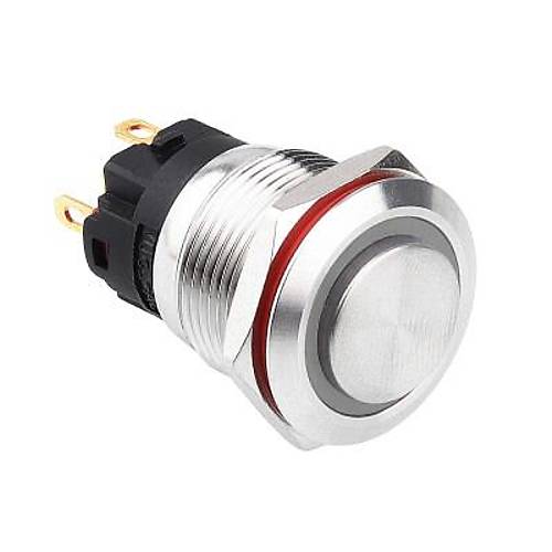19A-G1Z-E 19mm kk Anahtarl Ikl Metal Buton - Beyaz