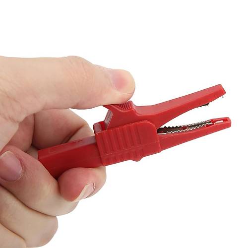 IC-243C 4mm Banana Jak Girili Krokodil 85mm Siyah Krmz 2li Set