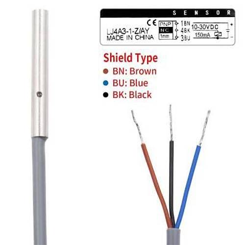 LJ4A3-1-Z/AY 6-36V 1mm PNP NC Endktif Mesafe Sensr