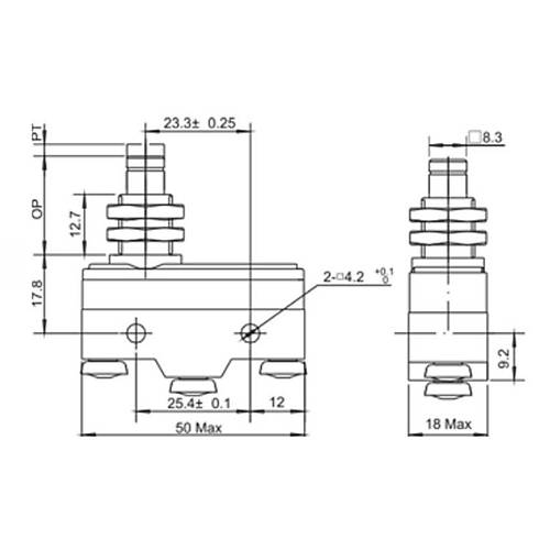 Gwest AZ-15GQ-B Kaln Ksa Metal Pimli Mikro Switch 15A 1NO + 1NC