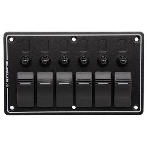 6'l ON-OFF Krmz Ikl Anahtar Switch Panel - Ar Akm Korumal