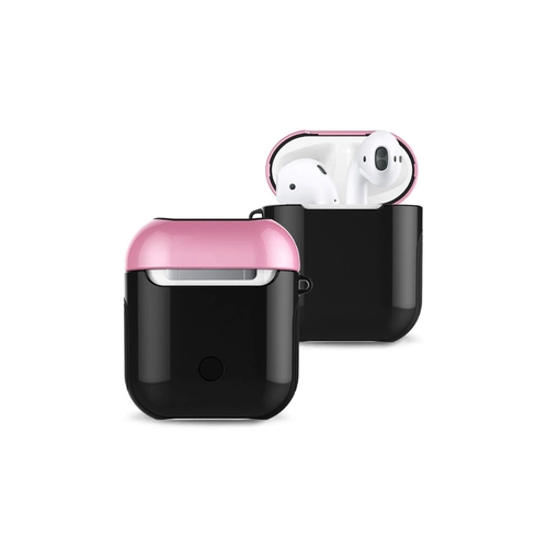 Newface Airpods 2 (2.nesil) 3in1 Klf - Siyah-Pembe
