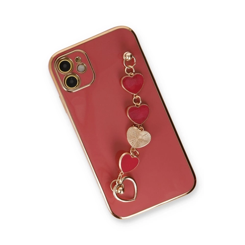 Newface iPhone 12 Kılıf Esila Silikon - Kırmızı