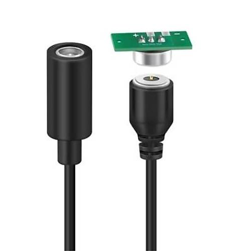 2-Pin 10mm Kablolu PCB'li Pogo Pin Manyetik Konnektr Takm - DC Soketli