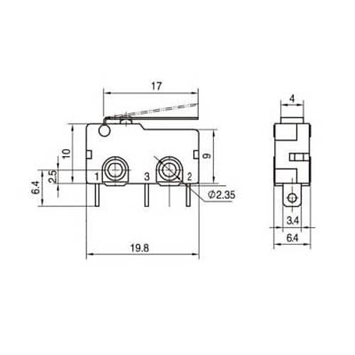 KW4A Micro Switch 3-Pin