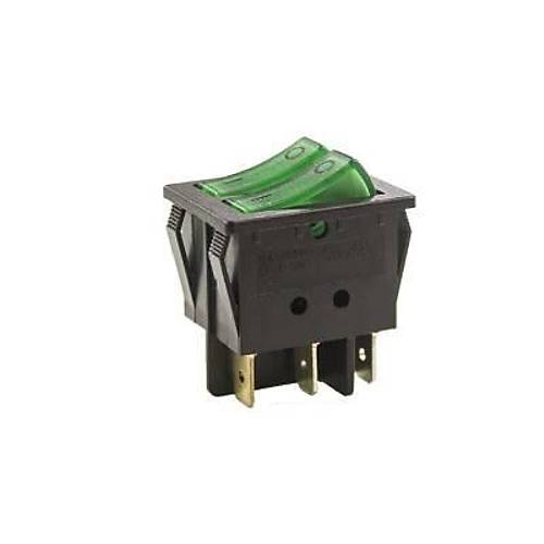 KCD4 kili Ikl ON-OFF Switch Yeil 6 Pin